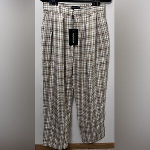 NWT PrettyLittleThing Beige Plaid Pants